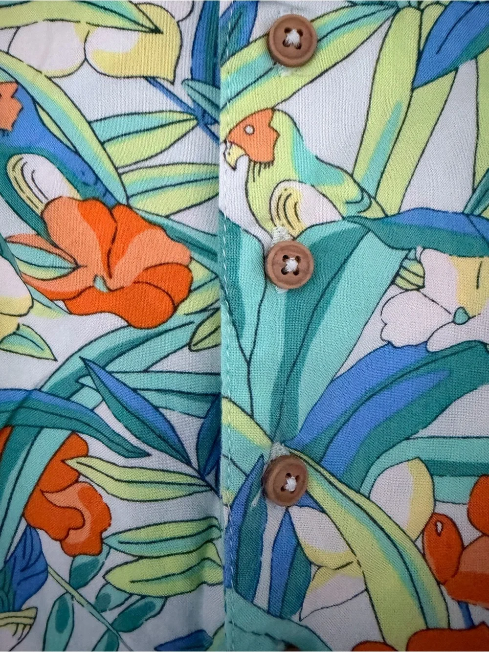 First Impressions Tropical Floral Short Pajama Set - Blue & Orange